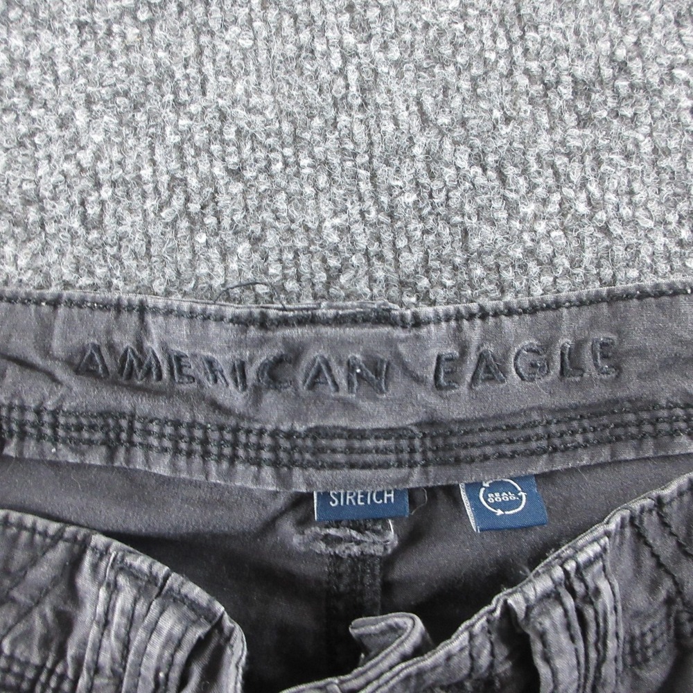 American Eagle Outfitters Pants Womens 6 Gray Baggy Jogger Cargo Stretch Twill - Picture 2 of 10